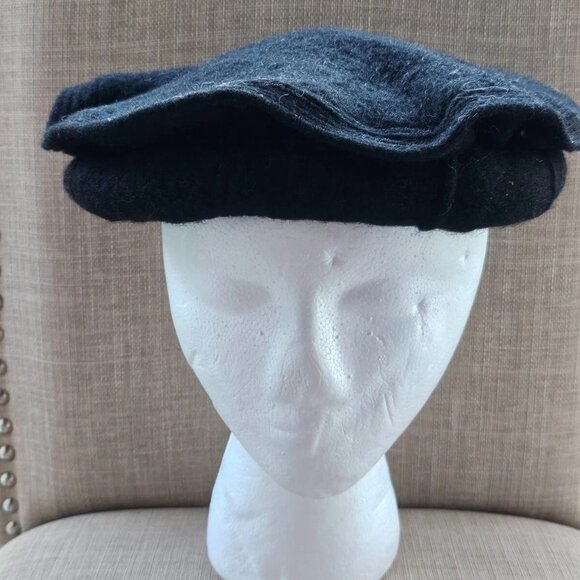 Black Hat Round Cultural Tradition Chitral Hat Cap Wool Topi One Size Fit Most - Picture 2 of 8